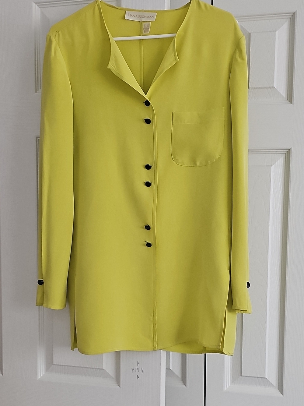 Dana Buchman Lime Green Silk Blouse